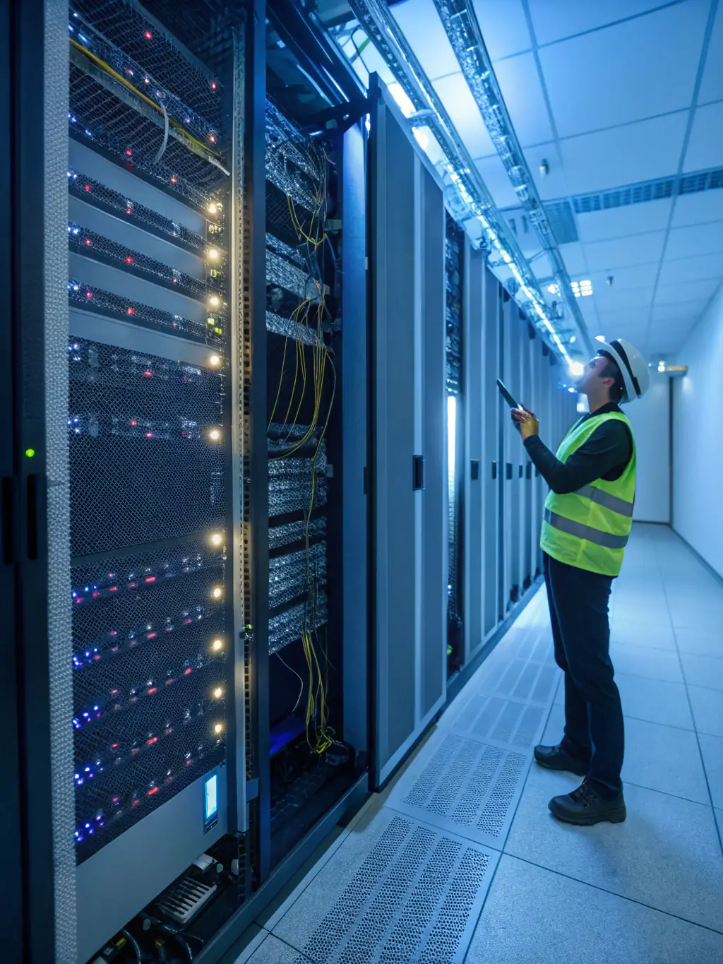 A server rack in a medical office, showcasing the importance of a well-organized and efficient network infrastructure.