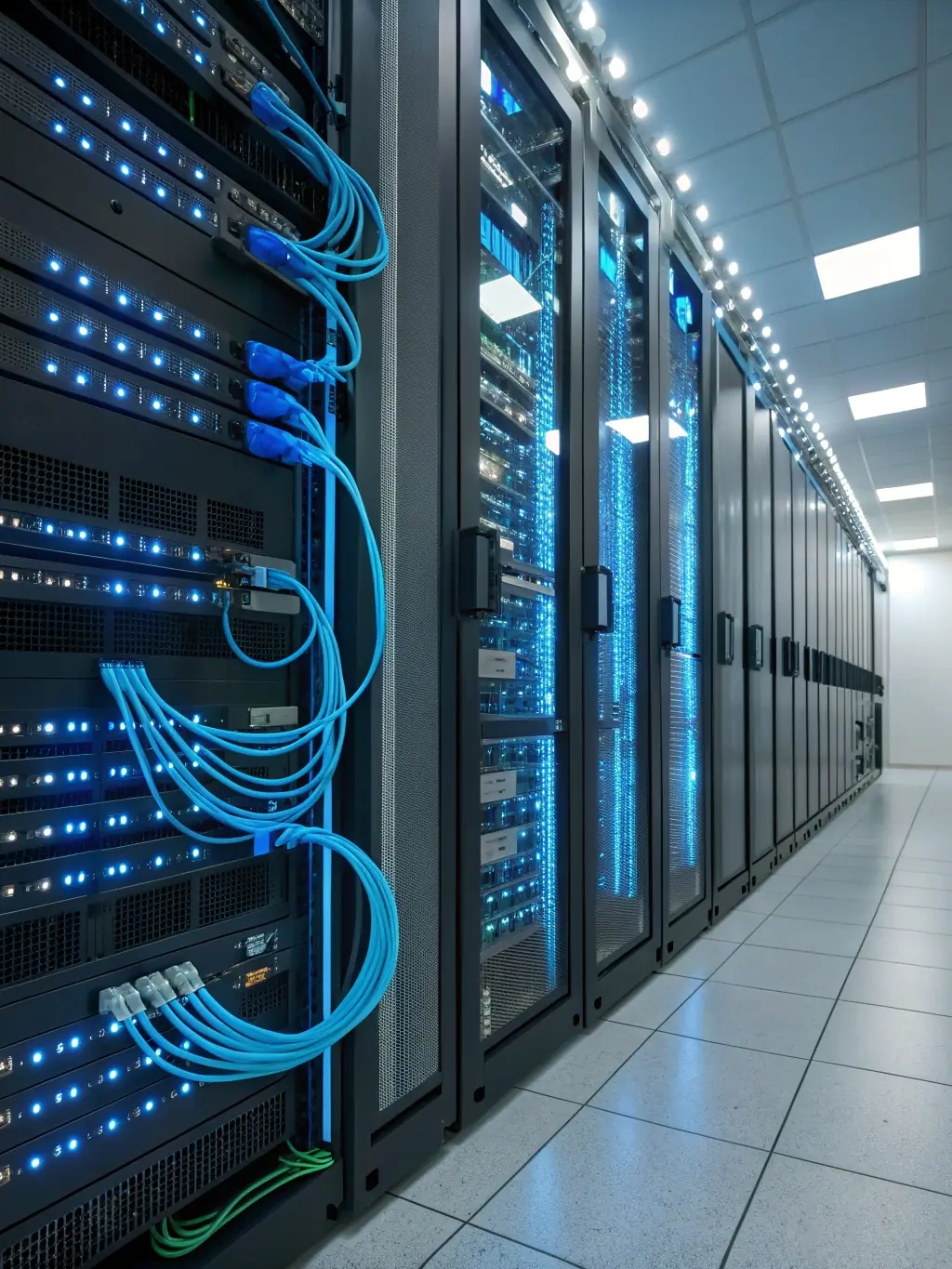 A network diagram illustrating the connectivity between various machines and systems within a manufacturing plant, showcasing a plant-wide network solution.