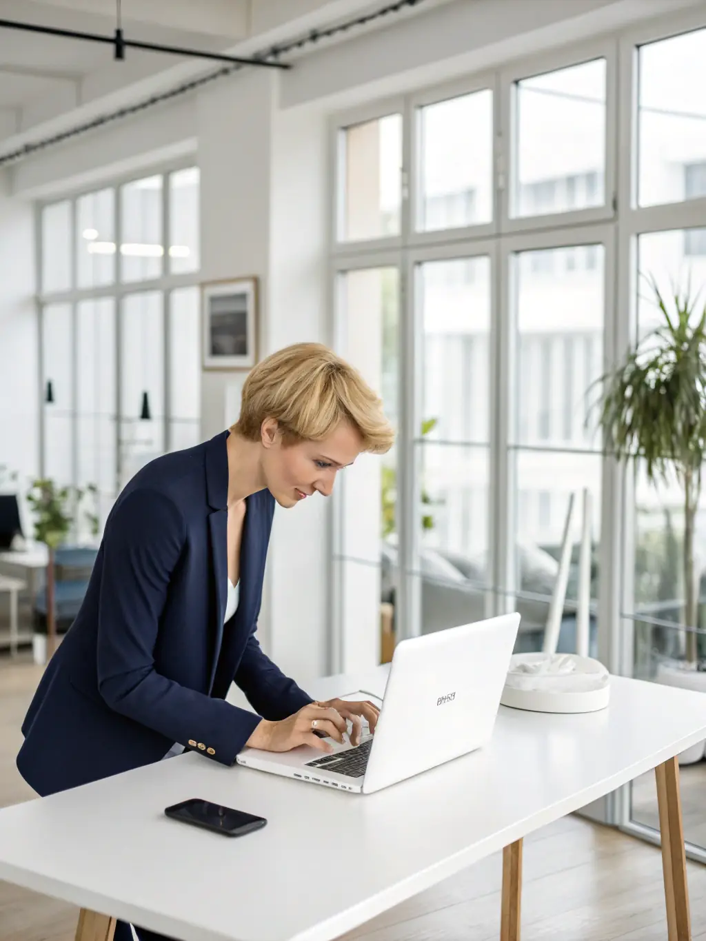 A modern office space with seamless network connectivity, representing the overall benefits of a financed network upgrade.