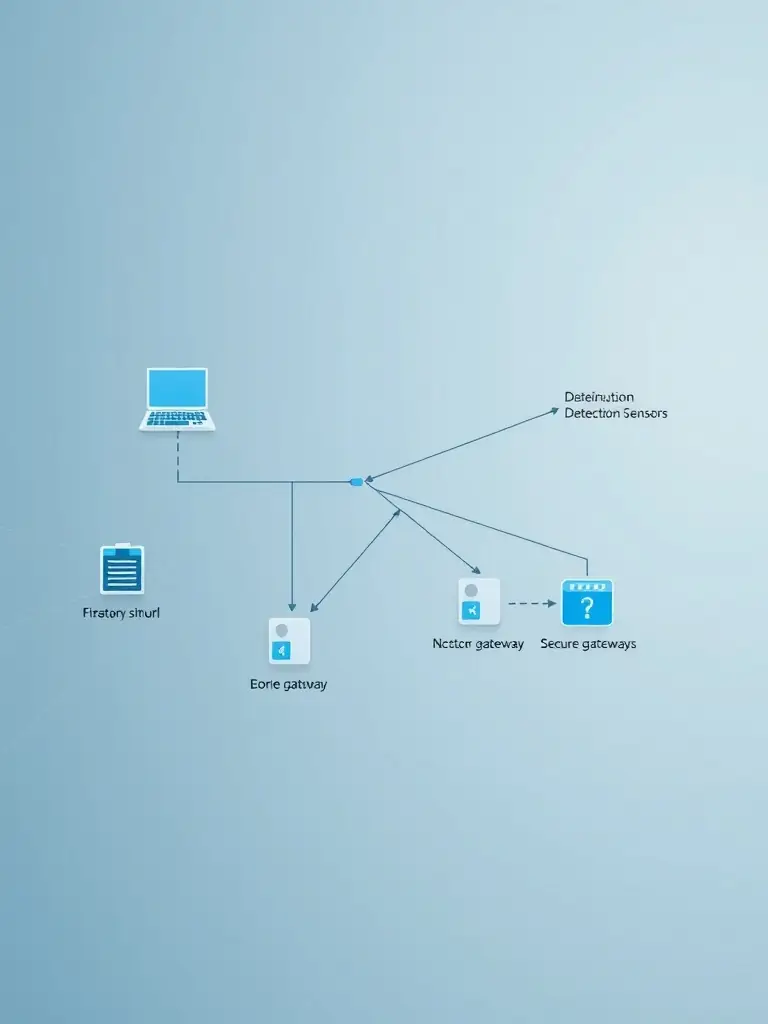 A network diagram illustrating the secure and segmented network architecture implemented by Network Cabling Atlanta in a healthcare facility, emphasizing data security and compliance.